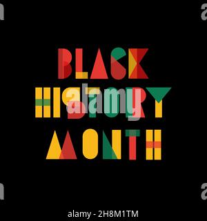 black history mese con blocco astratto stile font. black history mese banner. vector design Illustrazione Vettoriale