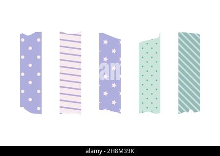 Carino semplice nastro washi, scotch carta adesivi per scrapbooking di  stile giapponese decorato di linea, punti, onde Immagine e Vettoriale -  Alamy
