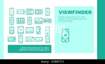 Mirino funzione smartphone Landing Header Vector Illustrazione Vettoriale