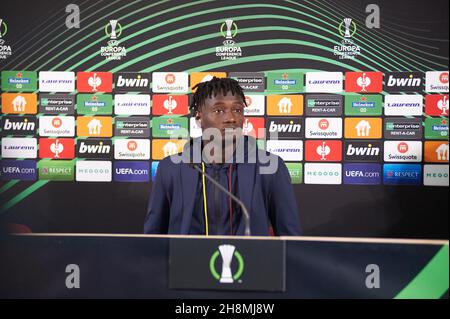 ZAPORIZHZHIA, UCRAINA - 28 SETTEMBRE 2021: Ebrima Darboe (55). La partita della UEFA Conference League tra FC Zorya Luhansk e AC Roma Foto Stock