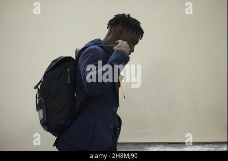 ZAPORIZHZHIA, UCRAINA - 28 SETTEMBRE 2021: Ebrima Darboe (55). La partita della UEFA Conference League tra FC Zorya Luhansk e AC Roma Foto Stock