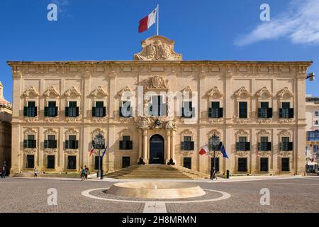 Edificio Auberge de Castille, Ufficio del primo Ministro, Castille Place, Valletta, Malta Foto Stock