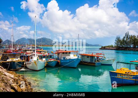Porto di pesca, Victoria, Mahe, Seychelles, Victoria, Mahe, Seychelles Foto Stock