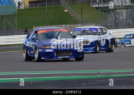 RIC Wood, Freddie Hunt, Nissan Skyline GT-R, Gary Pearson, Ford Capri RS3100, Storico Touring Car Challenge, Htcc, abbinato al Trofeo Tony Dron Foto Stock