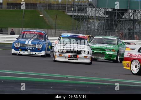 Darren Fielding, David Cuff, BMW E30 M3, ben Gill, Ford Escort RS1600, Andy Middlehurst, Nissan Skyline, Historic Touring Car Challenge, HTCC, si combinano Foto Stock