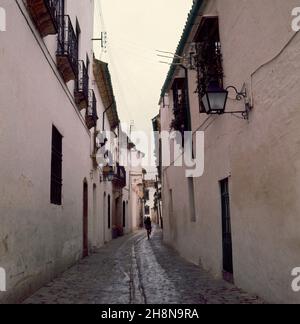 BARRIO JUDIO-CALLE - FOTO AÑOS 60. Ubicazione: ESTERNO. CORDOBA. SPAGNA. Foto Stock