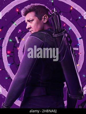 JEREMY RENNER in HAWKEYE (2021), diretto DA BERT & BERTIE e RHYS THOMAS. Credit: MARVEL STUDIOS/WALT DISNEY PICTURES / Album Foto Stock