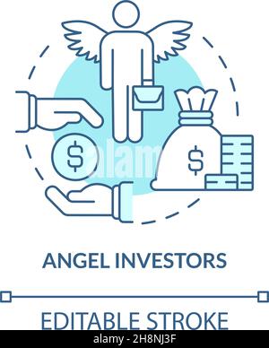 Angel investitori sostengono concetto icona Illustrazione Vettoriale