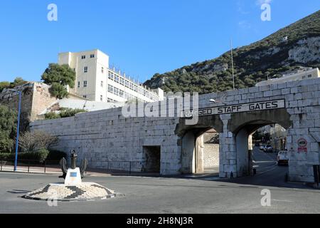 Ragged Staff cancelli in Gibilterra Foto Stock