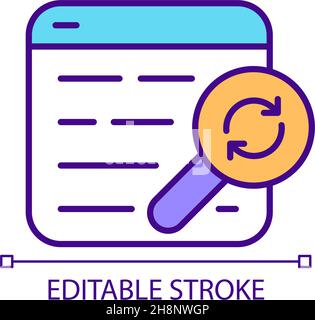 Modifica dei motori di ricerca per proteggere i dati personali icona a colori RGB Illustrazione Vettoriale
