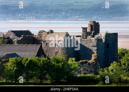 Meobley Castle, Gower Peninsula, Glamorgan, Galles del Sud Foto Stock