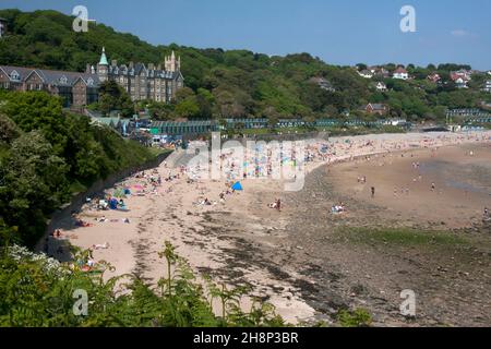 Langland Bay, Gower Peninsula, Glamorgan, Galles del Sud Foto Stock