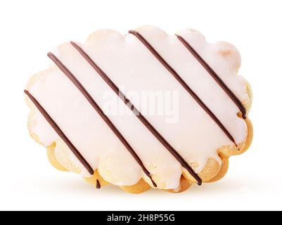 Gustosi biscotti isolati su sfondo bianco. Percorso di clipping. Massima profondità di campo. Foto Stock