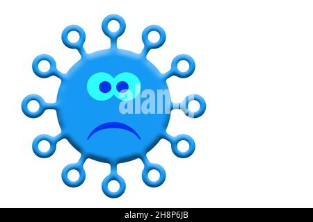 Coronavirus come illustrazione 3D su sfondo bianco Foto Stock