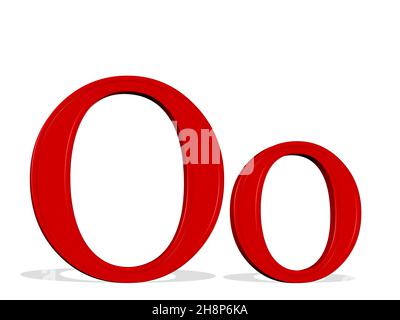 La lettera greca Omicron come illustrazione 3D Foto Stock