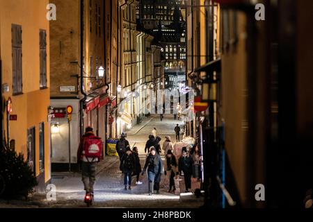 Stoccolma, Svizzera. 01 dicembre 2021. Impressione nella sera di Stoccolma, 01.12.2021. Copyright: Florian Gaertner/photothek.de Credit: dpa/Alamy Live News Foto Stock