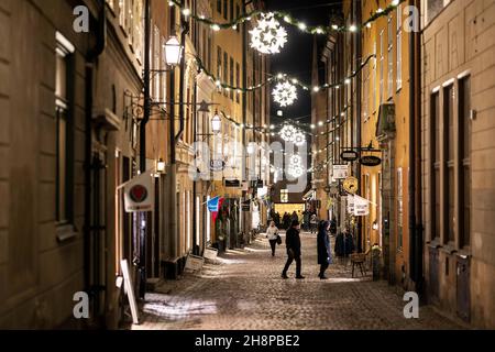 Stoccolma, Svizzera. 01 dicembre 2021. Impressione nella sera di Stoccolma, 01.12.2021. Copyright: Florian Gaertner/photothek.de Credit: dpa/Alamy Live News Foto Stock