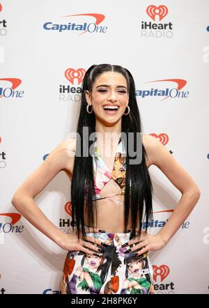 FORT WORTH, TEXAS - NOVEMBRE 30: Dixie D'Amelio a iHeartRadio 106.1 KISS FM's Jingle Ball 2021 presentato da Capital One alla Dickies Arena il 30 Novembre 2021 a Fort Worth, Texas. Photo:Rachel Parker/imageSPACE/Sipa USA Credit: Sipa USA/Alamy Live News Foto Stock