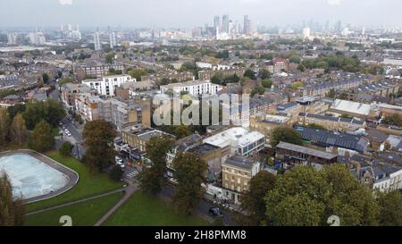 Clapham Common London sullo sfondo immagine aerea del Regno Unito Foto Stock