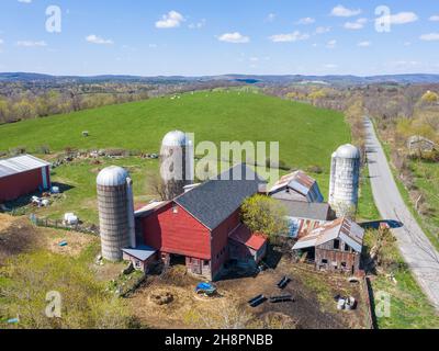 Fienile e fattoria a Ancram, NY Foto Stock
