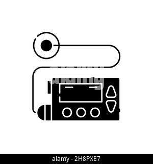 Icona a colori della linea della lampada per insulina. Concetto di trattamento del diabete. Farmacia. Tratto modificabile. Illustrazione Vettoriale