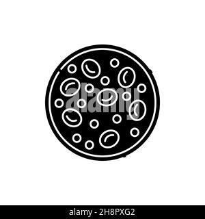 Icona del colore della linea di glucosio nel sangue. Diabete. Concetto di formula chimica strutturale. Stile di vita vegano. Tratto modificabile. Illustrazione Vettoriale