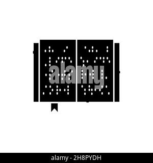 Icona della linea di colore Braille cieca del libro. Disabilità. Elemento vettoriale isolato. Pittogramma per pagina web, app mobile, promo Illustrazione Vettoriale