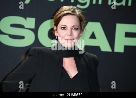 LONDRA, REGNO UNITO - 30 novembre 2021: Olivia Colman frequenta la 'paesaggists' UK Premiere alla Queen Elizabeth Hall il 30 novembre 2021 a Londra, Eng Foto Stock