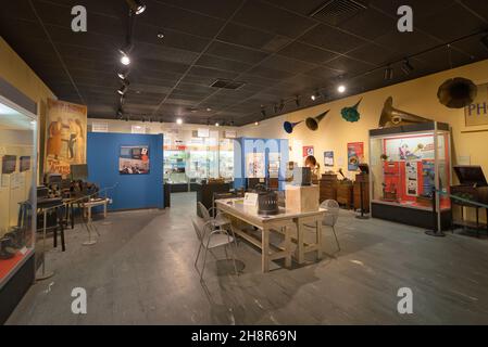 Sala fonografica all'Edison Museum di Fort Myers, Florida Foto Stock