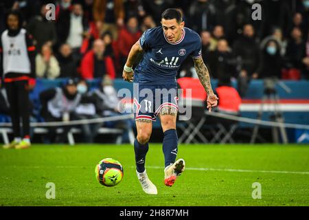 Parigi, Francia. 01 dicembre 2021. Angel DI MARIA del PSG durante il campionato francese Ligue 1 partita di calcio tra Parigi Saint-Germain e OGC Nizza il 1 dicembre 2021 allo stadio Parc des Princes di Parigi, Francia - Foto Matthieu Mirville / DPPI Credit: DPPI Media/Alamy Live News Foto Stock