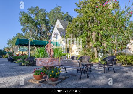 Lakeside inn Courtyard a Mount Dora, Florida Foto Stock