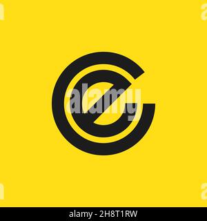 Modello vettoriale per il logo Letter CE ed EC Illustrazione Vettoriale