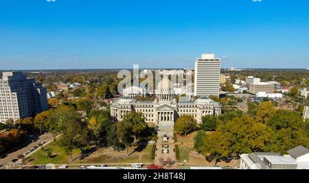Jackson, MS - 16 ottobre 2021: Il palazzo del governo dello stato del Mississippi nel centro di Jackson, MS Foto Stock