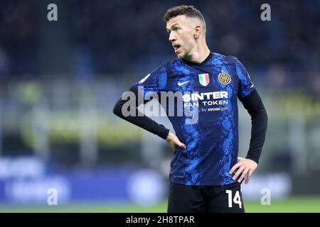Milano, Italia. 01 dicembre 2021. Ivan Perisic del FC Internazionale si presenta durante la Serie a una partita tra FC Internazionale e Spezia Calcio allo Stadio Giuseppe Meazza il 1 dicembre 2021 a Milano. Credit: Marco Canoniero/Alamy Live News Foto Stock