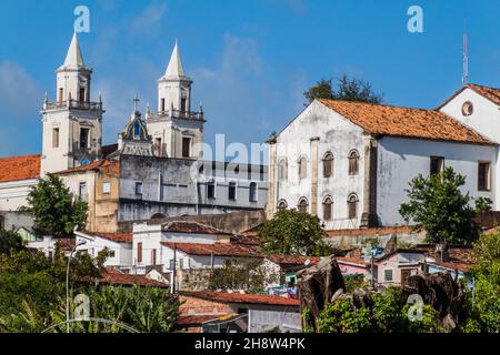 Vecchi edifici nel centro storico di Joao Pessoa, Brasile Foto Stock