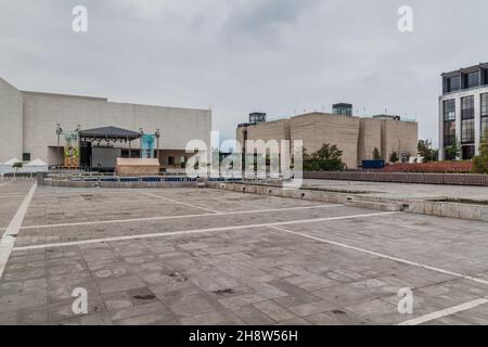 MONTERREY, MESSICO - 2 OTTOBRE 2016: Vista sulla piazza Macroplaza di Monterrey. Foto Stock