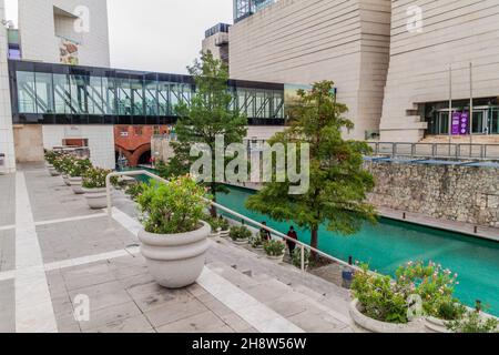 MONTERREY, MESSICO - 2 OTTOBRE 2016: Vista sul lungofiume di Santa Lucia Paseo Santa Lucia a Monterrey. Foto Stock