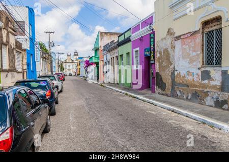 JOAO PESSOA, BRASILE - 14 OTTOBRE 2016: Strada nel centro storico di Joao Pessoa Foto Stock