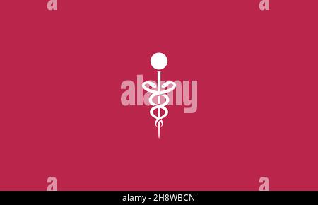 Initial Letter i Incorporated with Caduceus Medical Logo Design Illustrazione Vettoriale