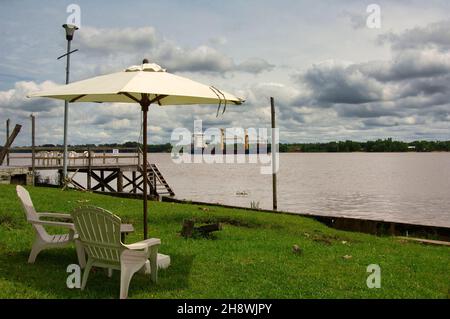 Buenos Aires, Argentina Cargo navigazione sul fiume Parana, Provincia di Buenos Aires, Argentina Foto Stock