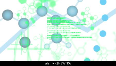 Immagine dell'elaborazione di dati scientifici sulla filatura di filamenti di dna Foto Stock