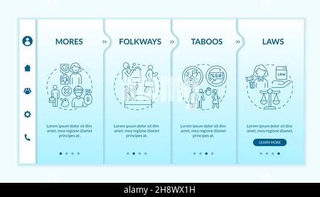 Norme morali sociali onboarding modello vettoriale Illustrazione Vettoriale