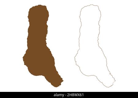 Isola di Grande Comore (Unione delle Comore) mappa illustrazione vettoriale, schizza traccia mappa Grande Comore Illustrazione Vettoriale