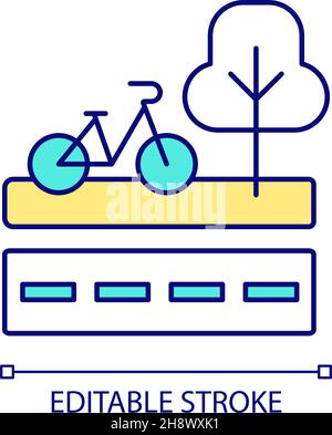 Marcature marcature per bicicletta icona di colore RGB Illustrazione Vettoriale