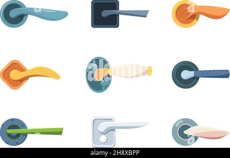 Gestire le porte. Serrature classiche e moderne porte sistemi digitali elettronici hotel garish immagini vettoriali Illustrazione Vettoriale