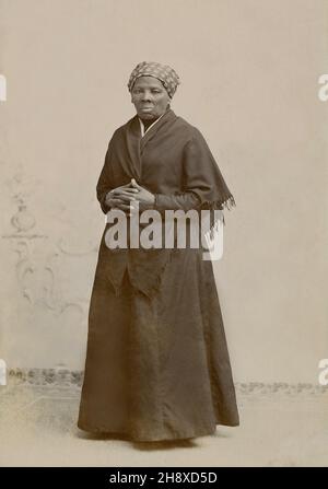 Harriet Tubman (1820-1913), abolizionista americano, Ritratto permanente a tutta lunghezza, scheda del gabinetto, Squyer H. Seymour, 1885 Foto Stock