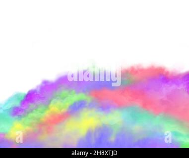Movimento colore fumo astrazione. Fuma sfondo con spazio per il tuo testo. Onda di fumo multicolore astratta realistica. Foto Stock