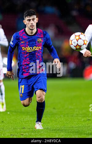 BARCELLONA - NOV 23: Yusuf Demir in azione durante la partita della UEFA Champions League tra il FC Barcelona e Benfica allo stadio Camp Nou il prossimo novembre Foto Stock