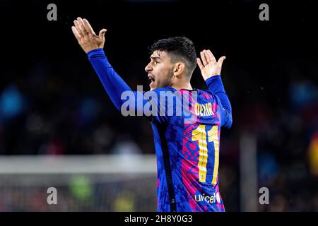 BARCELLONA - NOV 23: Yusuf Demir in azione durante la partita della UEFA Champions League tra il FC Barcelona e Benfica allo stadio Camp Nou il prossimo novembre Foto Stock