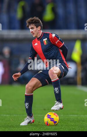 Genova, Italia. 01 dicembre 2021. Andrea Cambiaso (Genova) durante Genova CFC vs AC Milan, Campionato italiano di calcio A Match a Genova, Italia, Dicembre 01 2021 Credit: Independent Photo Agency/Alamy Live News Foto Stock